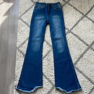 Nature Denim Flare Raw Hem Jeans